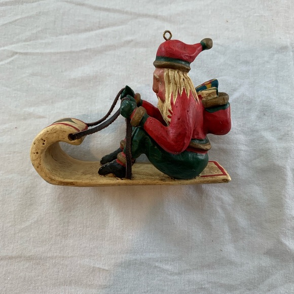 Vintage Roman - Bill Jauquet "Santa Sled" 1993 Ornament #56683 Santa riding sled - Picture 8 of 14